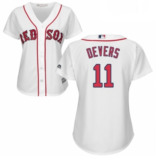 Womens Majestic Boston Red Sox 11 Rafael Devers Authentic White Home MLB Jersey Womens Majestic Boston Red Sox 11 Rafael Devers Authentic White Home MLB Jersey