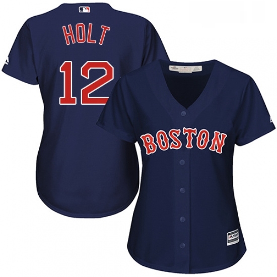 Womens Majestic Boston Red Sox 12 Brock Holt Authentic Navy Blue Alternate Road MLB Jersey Womens Majestic Boston Red Sox 12 Brock Holt Authentic Navy Blue Alternate Road MLB Jersey