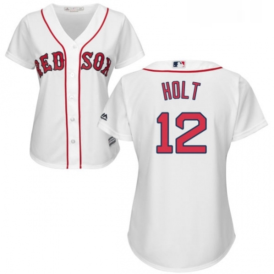 Womens Majestic Boston Red Sox 12 Brock Holt Replica White Home MLB Jersey Womens Majestic Boston Red Sox 12 Brock Holt Replica White Home MLB Jersey