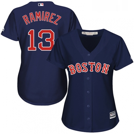Womens Majestic Boston Red Sox 13 Hanley Ramirez Replica Navy Blue Alternate Road MLB Jersey Womens Majestic Boston Red Sox 13 Hanley Ramirez Replica Navy Blue Alternate Road MLB Jersey