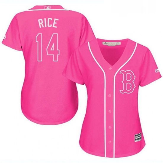 Womens Majestic Boston Red Sox 14 Jim Rice Authentic Pink Fashion MLB Jersey Womens Majestic Boston Red Sox 14 Jim Rice Authentic Pink Fashion MLB Jersey