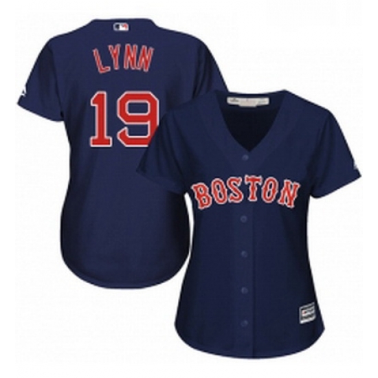 Womens Majestic Boston Red Sox 19 Fred Lynn Replica Navy Blue Alternate Road MLB Jersey Womens Majestic Boston Red Sox 19 Fred Lynn Replica Navy Blue Alternate Road MLB Jersey
