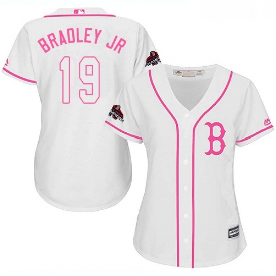 Womens Majestic Boston Red Sox 19 Jackie Bradley Jr Authentic White Fashion 2018 World Series Champions MLB Jersey Womens Majestic Boston Red Sox 19 Jackie Bradley Jr Authentic White Fashion 2018 World Series Champions MLB Jersey