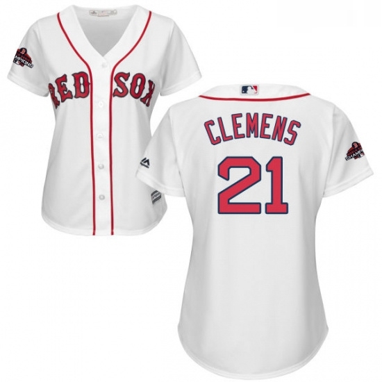 Womens Majestic Boston Red Sox 21 Roger Clemens Authentic White Home 2018 World Series Champions MLB Jersey Womens Majestic Boston Red Sox 21 Roger Clemens Authentic White Home 2018 World Series Champions MLB Jersey