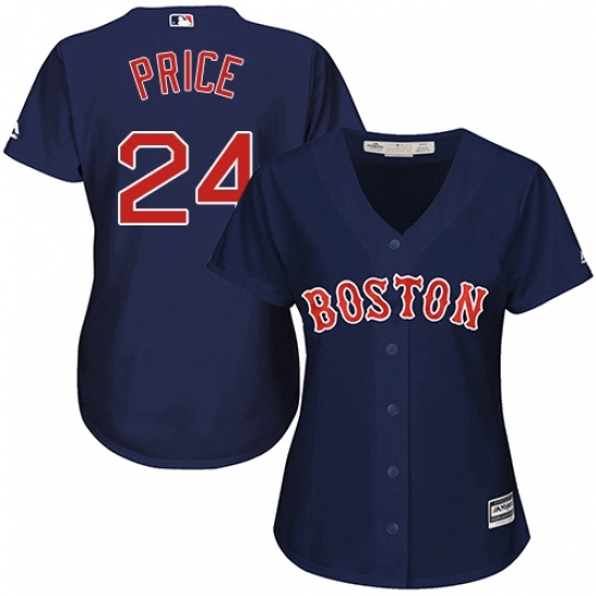 Womens Majestic Boston Red Sox 24 David Price Replica Navy Blue Alternate Road MLB Jersey Womens Majestic Boston Red Sox 24 David Price Replica Navy Blue Alternate Road MLB Jersey