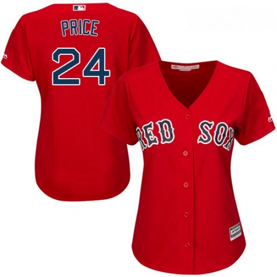 Womens Majestic Boston Red Sox 24 David Price Replica Red Alternate Home MLB Jersey Womens Majestic Boston Red Sox 24 David Price Replica Red Alternate Home MLB Jersey