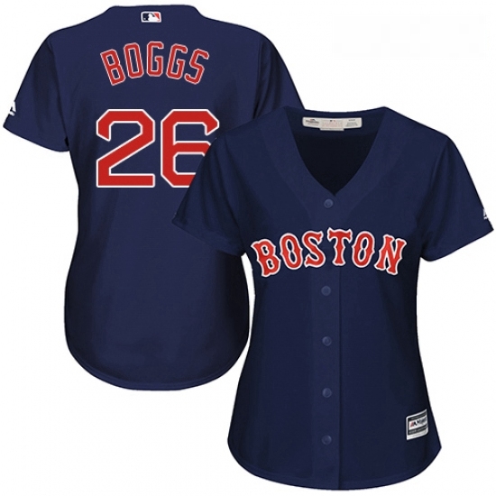 Womens Majestic Boston Red Sox 26 Wade Boggs Replica Navy Blue Alternate Road MLB Jersey Womens Majestic Boston Red Sox 26 Wade Boggs Replica Navy Blue Alternate Road MLB Jersey