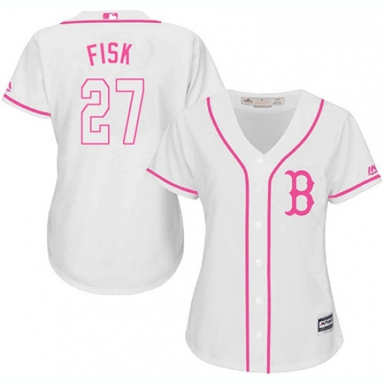 Womens Majestic Boston Red Sox 27 Carlton Fisk Authentic White Fashion MLB Jersey Womens Majestic Boston Red Sox 27 Carlton Fisk Authentic White Fashion MLB Jersey