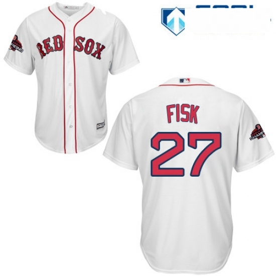 Womens Majestic Boston Red Sox 27 Carlton Fisk Authentic White Home 2018 World Series Champions MLB Jersey Womens Majestic Boston Red Sox 27 Carlton Fisk Authentic White Home 2018 World Series Champions MLB Jersey
