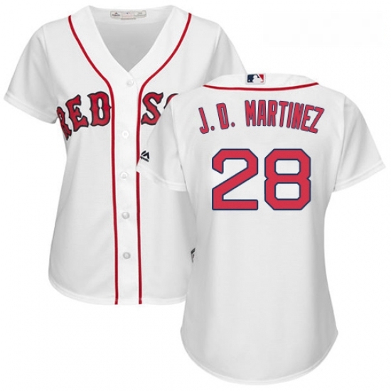 Womens Majestic Boston Red Sox 28 J D Martinez Authentic White Home MLB Jersey Womens Majestic Boston Red Sox 28 J D Martinez Authentic White Home MLB Jersey
