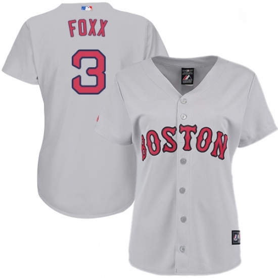 Womens Majestic Boston Red Sox 3 Jimmie Foxx Authentic Grey Road MLB Jersey Womens Majestic Boston Red Sox 3 Jimmie Foxx Authentic Grey Road MLB Jersey
