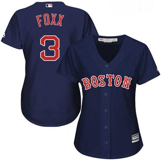 Womens Majestic Boston Red Sox 3 Jimmie Foxx Authentic Navy Blue Alternate Road MLB Jersey Womens Majestic Boston Red Sox 3 Jimmie Foxx Authentic Navy Blue Alternate Road MLB Jersey