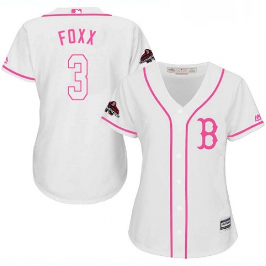 Womens Majestic Boston Red Sox 3 Jimmie Foxx Authentic White Fashion 2018 World Series Champions MLB Jersey Womens Majestic Boston Red Sox 3 Jimmie Foxx Authentic White Fashion 2018 World Series Champions MLB Jersey