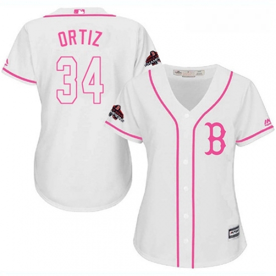 Womens Majestic Boston Red Sox 34 David Ortiz Authentic White Fashion 2018 World Series Champions MLB Jersey Womens Majestic Boston Red Sox 34 David Ortiz Authentic White Fashion 2018 World Series Champions MLB Jersey