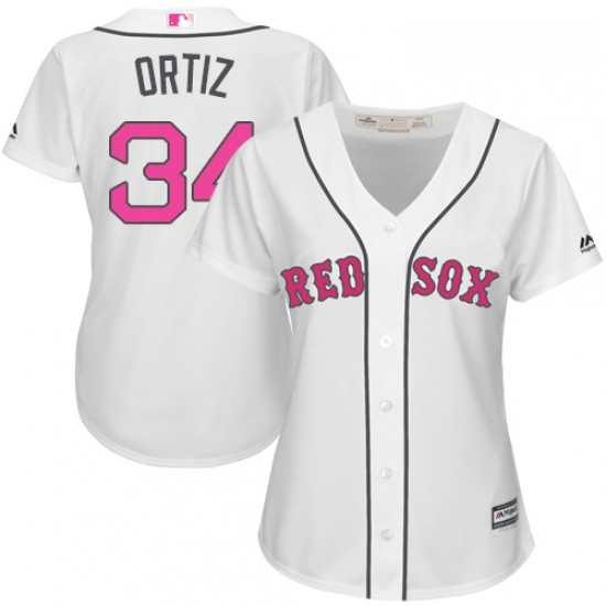 Womens Majestic Boston Red Sox 34 David Ortiz Authentic White Mothers Day MLB Jersey Womens Majestic Boston Red Sox 34 David Ortiz Authentic White Mothers Day MLB Jersey