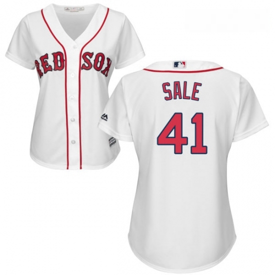 Womens Majestic Boston Red Sox 41 Chris Sale Replica White Home MLB Jersey Womens Majestic Boston Red Sox 41 Chris Sale Replica White Home MLB Jersey