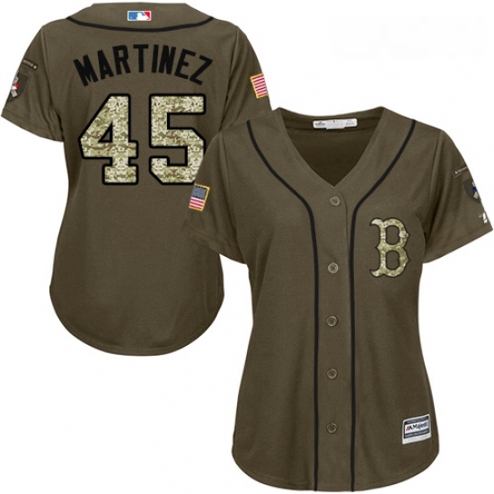 Womens Majestic Boston Red Sox 45 Pedro Martinez Authentic Green Salute to Service MLB Jersey Womens Majestic Boston Red Sox 45 Pedro Martinez Authentic Green Salute to Service MLB Jersey