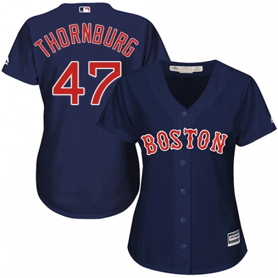 Womens Majestic Boston Red Sox 47 Tyler Thornburg Authentic Navy Blue Alternate Road MLB Jersey Womens Majestic Boston Red Sox 47 Tyler Thornburg Authentic Navy Blue Alternate Road MLB Jersey