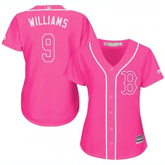 Womens Majestic Boston Red Sox 9 Ted Williams Authentic Pink Fashion MLB Jersey Womens Majestic Boston Red Sox 9 Ted Williams Authentic Pink Fashion MLB Jersey