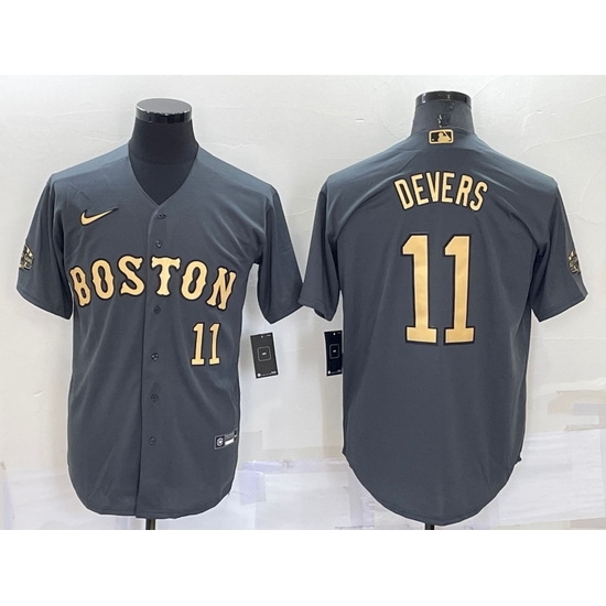 Youth Boston Red Sox 11 Rafael Devers 2022 All Star Charcoal Cool Base Stitched Jersey Youth Boston Red Sox 11 Rafael Devers 2022 All Star Charcoal Cool Base Stitched Jersey