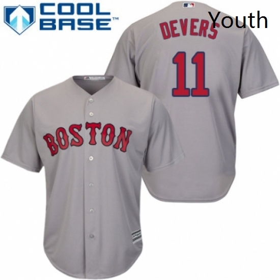 Youth Majestic Boston Red Sox 11 Rafael Devers Replica Grey Road Cool Base MLB Jersey Youth Majestic Boston Red Sox 11 Rafael Devers Replica Grey Road Cool Base MLB Jersey