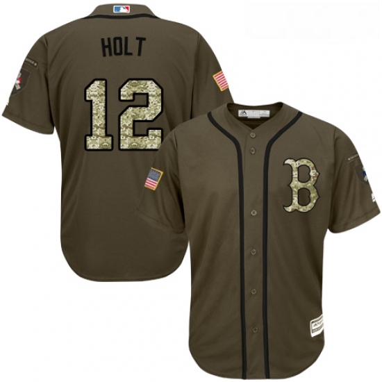 Youth Majestic Boston Red Sox 12 Brock Holt Authentic Green Salute to Service MLB Jersey Youth Majestic Boston Red Sox 12 Brock Holt Authentic Green Salute to Service MLB Jersey