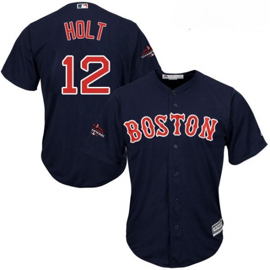 Youth Majestic Boston Red Sox 12 Brock Holt Authentic Navy Blue Alternate Road Cool Base 2018 World Series Champions MLB Jersey Youth Majestic Boston Red Sox 12 Brock Holt Authentic Navy Blue Alternate Road Cool Base 2018 World Series Champions MLB Jersey
