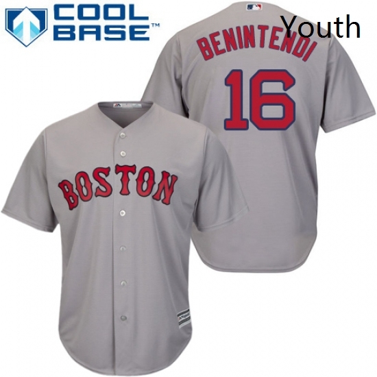 Youth Majestic Boston Red Sox 16 Andrew Benintendi Replica Grey Road Cool Base MLB Jersey Youth Majestic Boston Red Sox 16 Andrew Benintendi Replica Grey Road Cool Base MLB Jersey