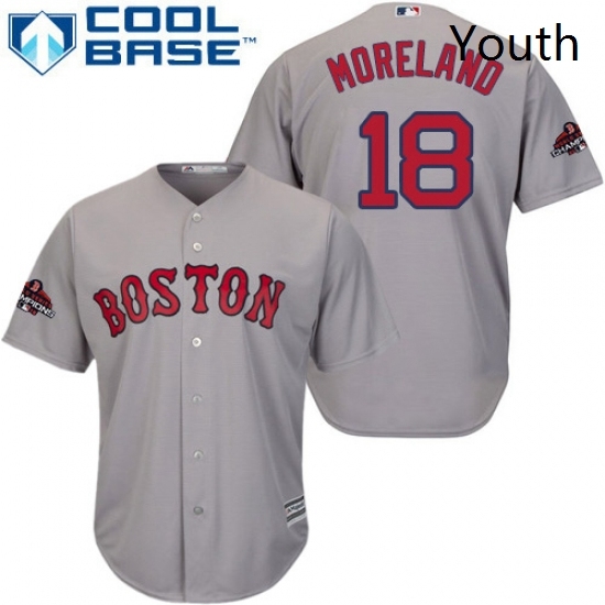 Youth Majestic Boston Red Sox 18 Mitch Moreland Authentic Grey Road Cool Base 2018 World Series Champions MLB Jersey Youth Majestic Boston Red Sox 18 Mitch Moreland Authentic Grey Road Cool Base 2018 World Series Champions MLB Jersey