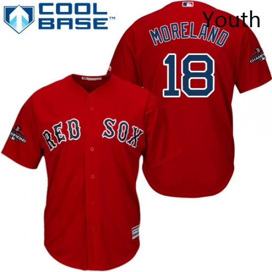 Youth Majestic Boston Red Sox 18 Mitch Moreland Authentic Red Alternate Home Cool Base 2018 World Series Champions MLB Jersey Youth Majestic Boston Red Sox 18 Mitch Moreland Authentic Red Alternate Home Cool Base 2018 World Series Champions MLB Jersey