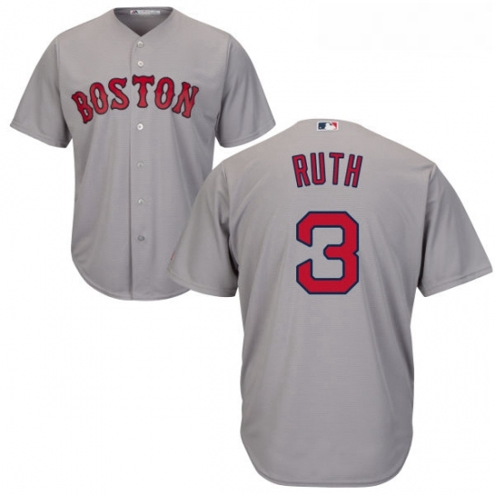 Youth Majestic Boston Red Sox 3 Babe Ruth Replica Grey Road Cool Base MLB Jersey Youth Majestic Boston Red Sox 3 Babe Ruth Replica Grey Road Cool Base MLB Jersey