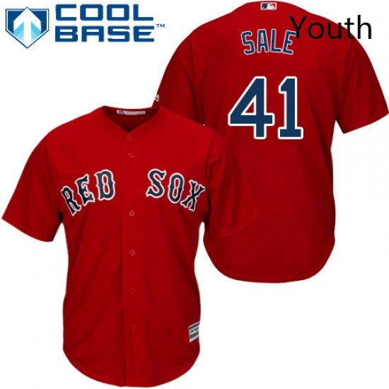 Youth Majestic Boston Red Sox 41 Chris Sale Replica Red Alternate Home Cool Base MLB Jersey Youth Majestic Boston Red Sox 41 Chris Sale Replica Red Alternate Home Cool Base MLB Jersey