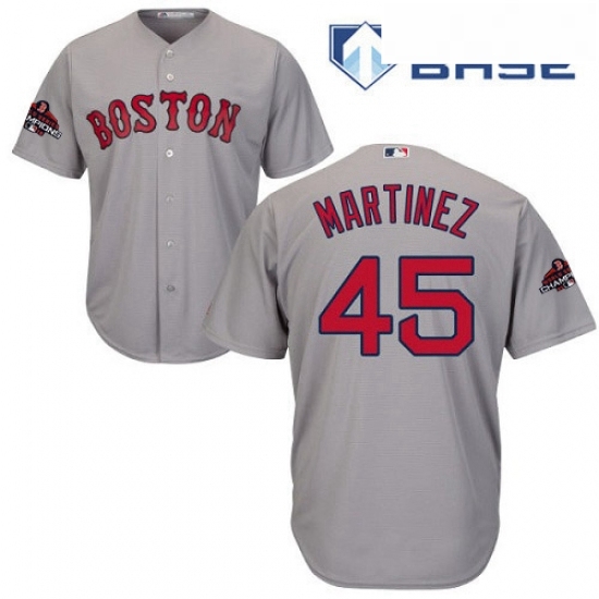 Youth Majestic Boston Red Sox 45 Pedro Martinez Authentic Grey Road Cool Base 2018 World Series Champions MLB Jersey Youth Majestic Boston Red Sox 45 Pedro Martinez Authentic Grey Road Cool Base 2018 World Series Champions MLB Jersey
