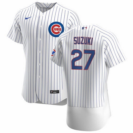 Men Chicago Cubs 27 Seiya Suzuki White Flex Base Stitched jersey Men Chicago Cubs 27 Seiya Suzuki White Flex Base Stitched jersey