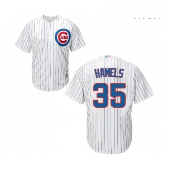 Mens Chicago Cubs 35 Cole Hamels Replica White Home Cool Base Baseball Jersey Mens Chicago Cubs 35 Cole Hamels Replica White Home Cool Base Baseball Jersey