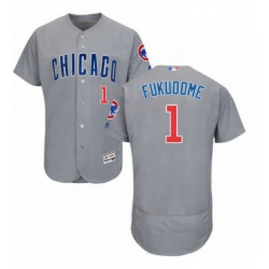 Mens Majestic Chicago Cubs 1 Kosuke Fukudome Grey Road Flex Base Authentic Collection MLB Jersey Mens Majestic Chicago Cubs 1 Kosuke Fukudome Grey Road Flex Base Authentic Collection MLB Jersey