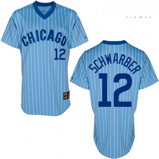 Mens Majestic Chicago Cubs 12 Kyle Schwarber Replica Blue Cooperstown Throwback MLB Jersey Mens Majestic Chicago Cubs 12 Kyle Schwarber Replica Blue Cooperstown Throwback MLB Jersey
