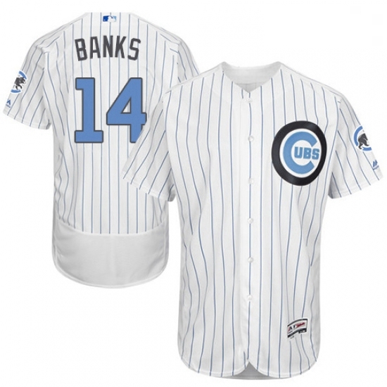 Mens Majestic Chicago Cubs 14 Ernie Banks Authentic White 2016 Fathers Day Fashion Flex Base MLB Jersey Mens Majestic Chicago Cubs 14 Ernie Banks Authentic White 2016 Fathers Day Fashion Flex Base MLB Jersey