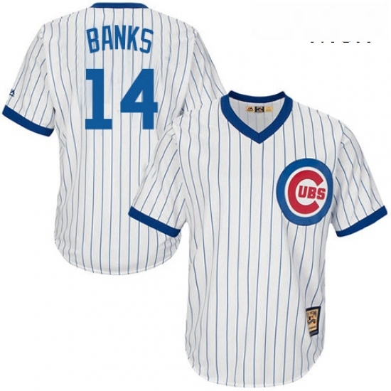 Mens Majestic Chicago Cubs 14 Ernie Banks Replica White Home Cooperstown MLB Jersey Mens Majestic Chicago Cubs 14 Ernie Banks Replica White Home Cooperstown MLB Jersey