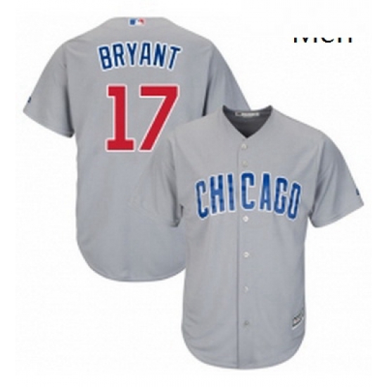 Mens Majestic Chicago Cubs 17 Kris Bryant Replica Grey Road Cool Base MLB Jersey Mens Majestic Chicago Cubs 17 Kris Bryant Replica Grey Road Cool Base MLB Jersey