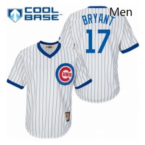 Mens Majestic Chicago Cubs 17 Kris Bryant Replica White Home Cooperstown MLB Jersey Mens Majestic Chicago Cubs 17 Kris Bryant Replica White Home Cooperstown MLB Jersey