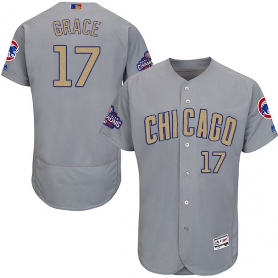 Mens Majestic Chicago Cubs 17 Mark Grace Authentic Gray 2017 Gold Champion Flex Base MLB Jersey Mens Majestic Chicago Cubs 17 Mark Grace Authentic Gray 2017 Gold Champion Flex Base MLB Jersey