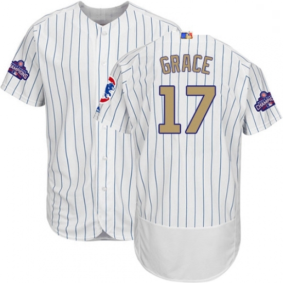 Mens Majestic Chicago Cubs 17 Mark Grace Authentic White 2017 Gold Program Flex Base MLB Jersey Mens Majestic Chicago Cubs 17 Mark Grace Authentic White 2017 Gold Program Flex Base MLB Jersey
