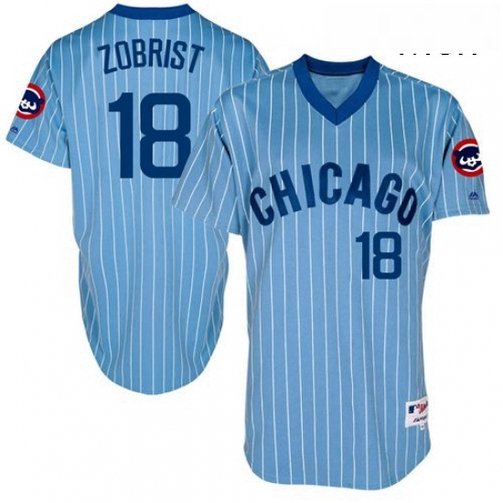 Mens Majestic Chicago Cubs 18 Ben Zobrist Authentic Blue Cooperstown Throwback MLB Jersey Mens Majestic Chicago Cubs 18 Ben Zobrist Authentic Blue Cooperstown Throwback MLB Jersey