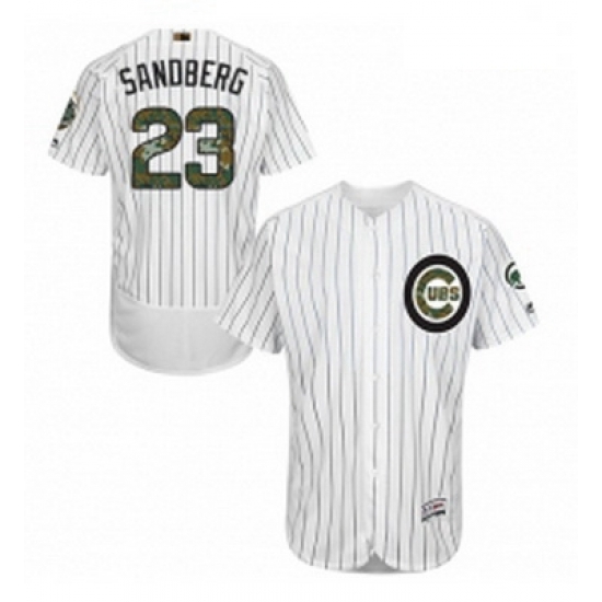 Mens Majestic Chicago Cubs 23 Ryne Sandberg Authentic White 2016 Memorial Day Fashion Flex Base MLB Jersey Mens Majestic Chicago Cubs 23 Ryne Sandberg Authentic White 2016 Memorial Day Fashion Flex Base MLB Jersey