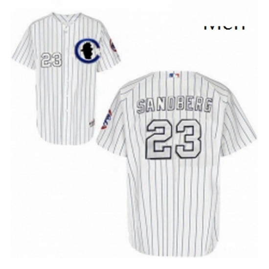 Mens Majestic Chicago Cubs 23 Ryne Sandberg Replica White Sliver NO 3 Patch MLB Jersey Mens Majestic Chicago Cubs 23 Ryne Sandberg Replica White Sliver NO 3 Patch MLB Jersey