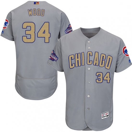Mens Majestic Chicago Cubs 34 Kerry Wood Authentic Gray 2017 Gold Champion Flex Base MLB Jersey Mens Majestic Chicago Cubs 34 Kerry Wood Authentic Gray 2017 Gold Champion Flex Base MLB Jersey
