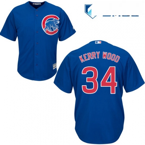 Mens Majestic Chicago Cubs 34 Kerry Wood Replica Royal Blue Alternate Cool Base MLB Jersey Mens Majestic Chicago Cubs 34 Kerry Wood Replica Royal Blue Alternate Cool Base MLB Jersey