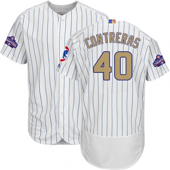 Mens Majestic Chicago Cubs 40 Willson Contreras White 2017 Gold Program Flexbase Authentic Collection MLB Jersey Mens Majestic Chicago Cubs 40 Willson Contreras White 2017 Gold Program Flexbase Authentic Collection MLB Jersey