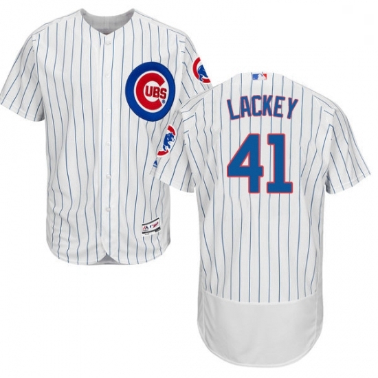 Mens Majestic Chicago Cubs 41 John Lackey White Home Flex Base Authentic Collection MLB Jersey Mens Majestic Chicago Cubs 41 John Lackey White Home Flex Base Authentic Collection MLB Jersey